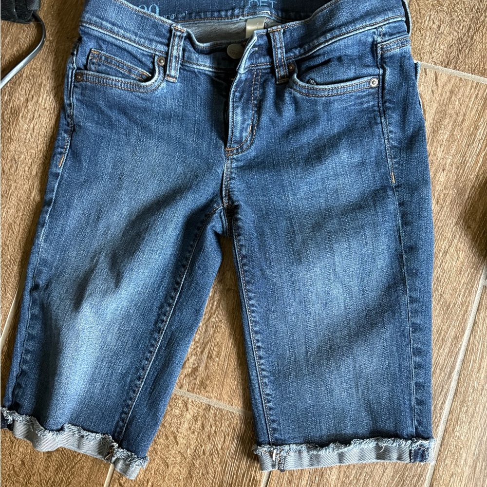 LOFT Blue Denim Women Shorts Bermudas